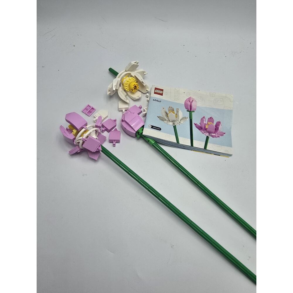 LEGO 40647 Lotus Pink and White Flowers Legos Not Complete
